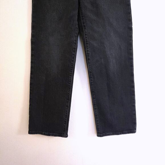 Levi's Premium Ribcage Straight High Rise Black Button Fly Jeans W27 L27 - Picture 5 of 11